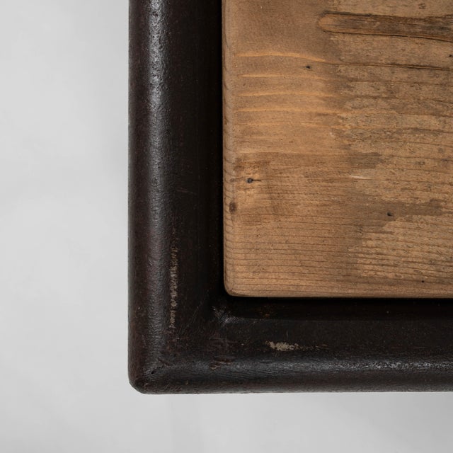 20th Century French Industrial Wooden Table On Metal Base For Sale - Image 14 of 18