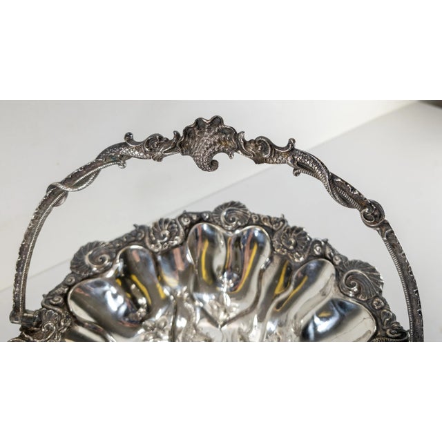 Late 19th Century 19th Century Nautical Themed Silverplate Bowl With Seashells and Dolphins For Sale - Image 5 of 12