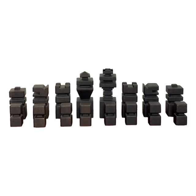 Wooden Chess Set, 1970s, Set of 32 For Sale