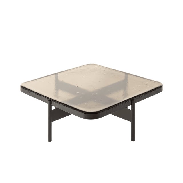 Alwa Square Two Super Big Side Table with Transparent Top and Black Base by Sebastian Herkner for Pulpo For Sale - Image 6 of 6