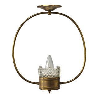 Simple Brass Hoop Pendant Light For Sale
