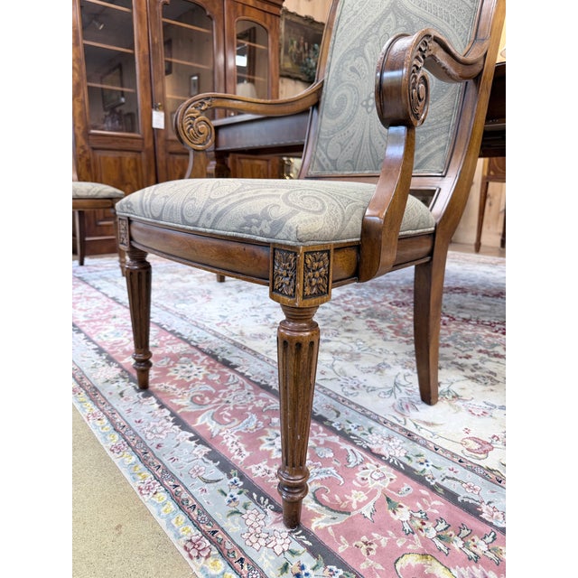 Vintage Ethan Allen Goodwin Louis XVI Style Extendable Dining Table Set For Sale - Image 11 of 12