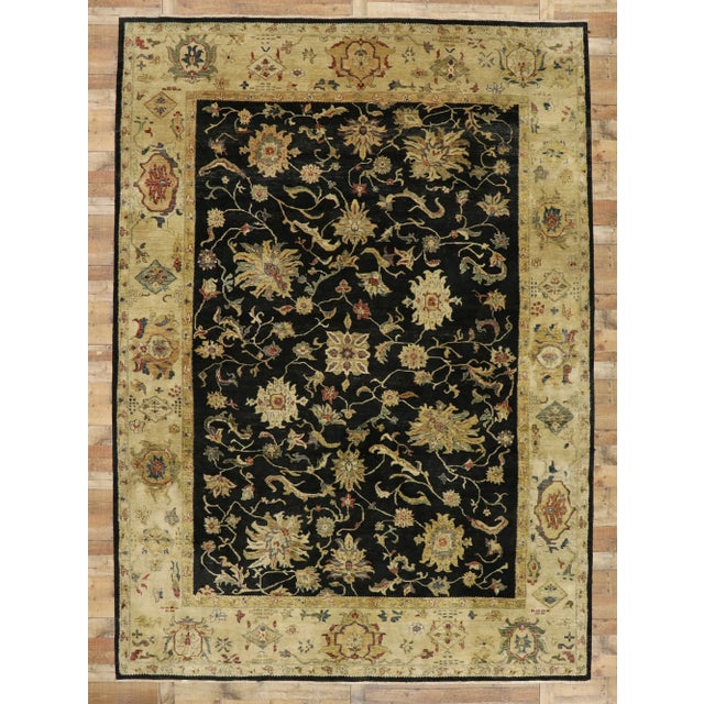 Black Vintage Pakistani Tabriz Rug - 10'00 X 14'00 For Sale - Image 8 of 8