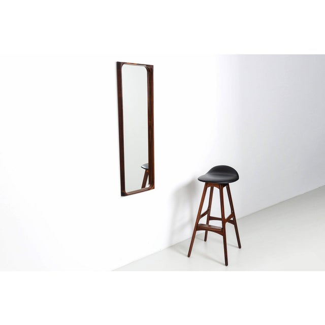 Mid-Century Modern Wall Mirror in Rosewood by Niels Clausen for NC Møbler, Denmark, 1960s For Sale - Image 3 of 13