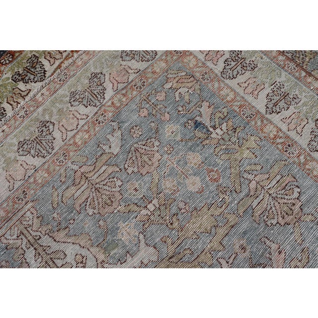 Antique Persian Sultanabad Rug With Soft Blue Palette 5'0 X 8'0 For Sale - Image 12 of 12