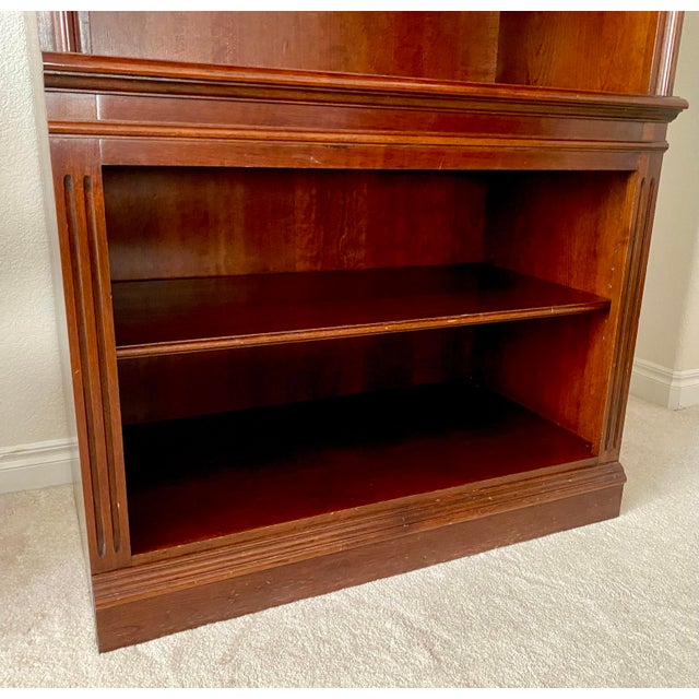 Vintage Pennsylvania House Tall Solid Cherry Open Bookcase Etageres Display Case. For Sale - Image 9 of 13