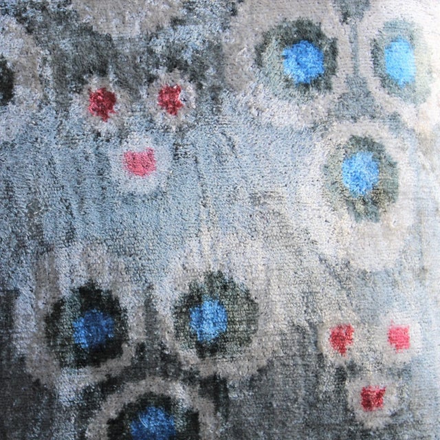 Contemporary Contemporary Bohemian Gray Décor Hand Knotted Pillow For Sale - Image 3 of 12