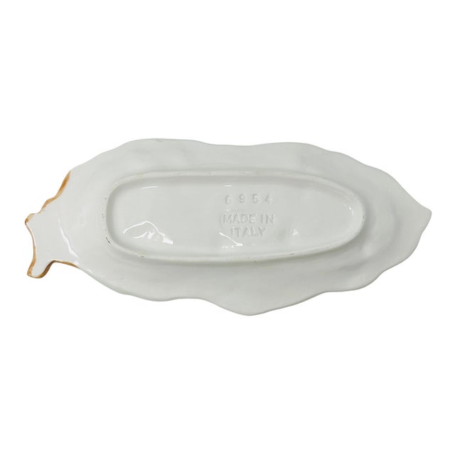 Vintage 1970s Italian Majolica Olive Leaf Relish Trays - Set of 4 For Sale - Image 11 of 12