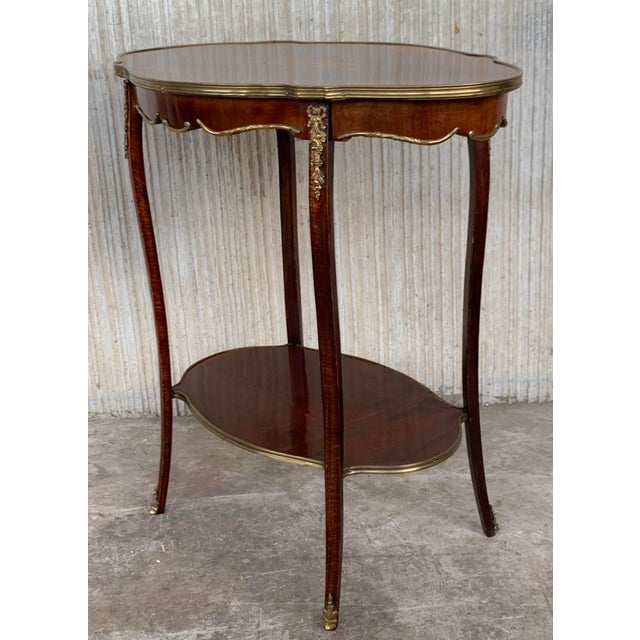 Late 19th Century French 19th Century Louis XV Style Style With Floral Marquetry and Gilt Bronze For Sale - Image 5 of 13