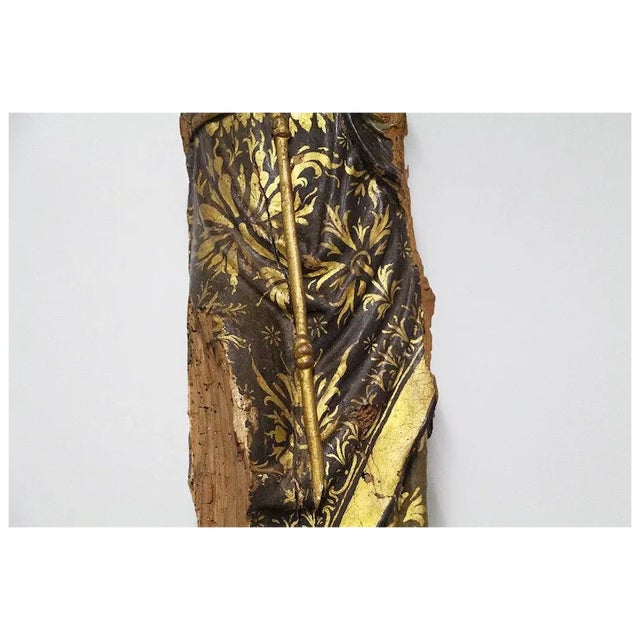 Antique Indo-Portuguese, Baroque Gold Leaf Fragment of Saint Anthony of Padua For Sale - Image 6 of 9
