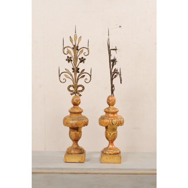 Italian Early 19th Centry Floral & Urn Pricketts - A Pair For Sale - Image 11 of 11