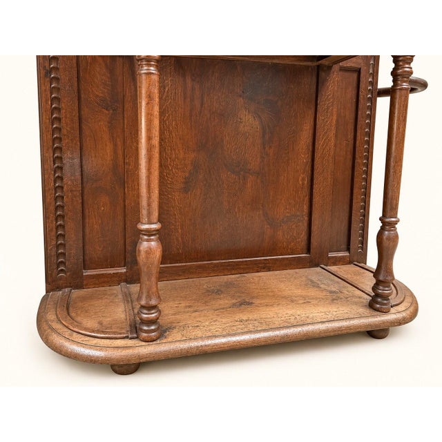 Napoleon III Style Oak Entryway Wardrobe with Beveled Mirror For Sale - Image 3 of 10