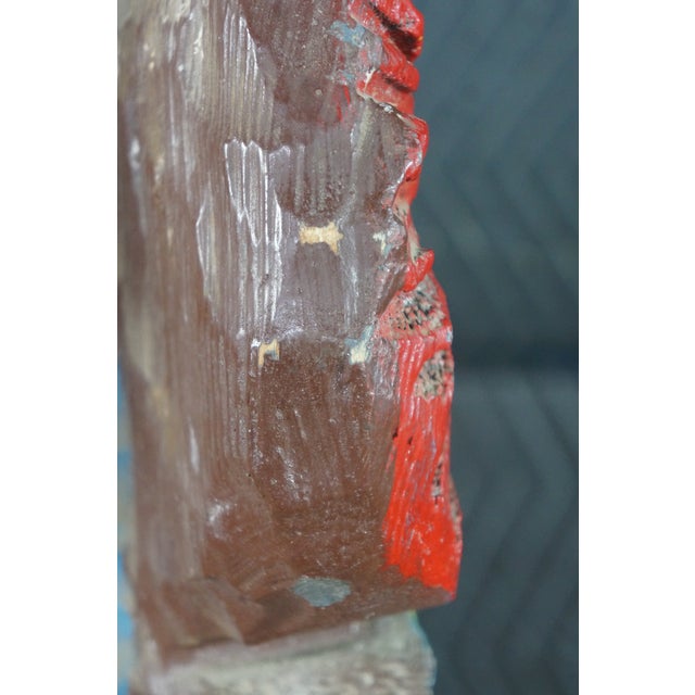 Ralph Gallagher Hand Carved Cigar Store Indian Statue Native American Chief 60" For Sale - Image 14 of 18