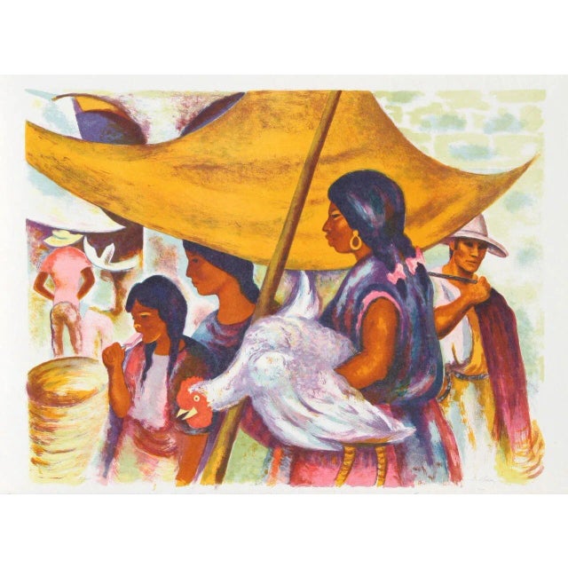 Anna Barry, "Marketplace," Lithograph For Sale