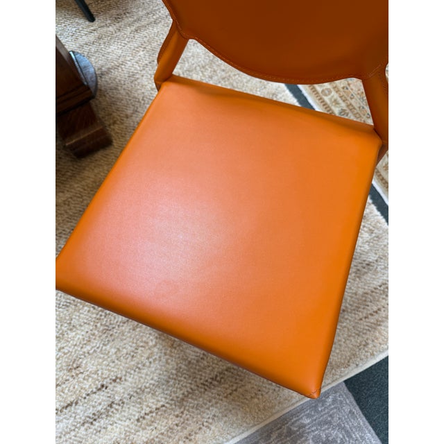 Euro Style Isabelle Orange Counter Stools, Pair For Sale - Image 11 of 12