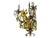 Amber Vintage Hand-Painted Floral Crystal Chandelier | Amber & Green Glass Flowers | Classic Brass Ceiling Light | Restored Antique Lighting For Sale - Image 8 of 17