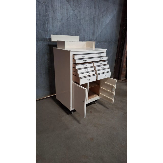 Wood Dental Cabinet on Wheels For Sale - Image 7 of 12