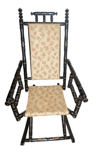 Mid 19th Century Antique Victorian Ebonized Wood Rocking Chair