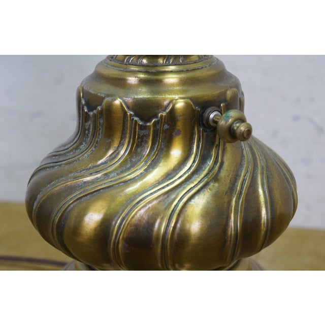 Vintage Brass Hollywood Regency Baluster Oil Lantern Table Lamp For Sale - Image 10 of 14
