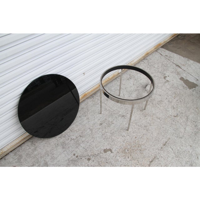 Nicos Zographos Late 20th Century Smoked Glass And Chrome Side Tables - a Pair For Sale - Image 4 of 6