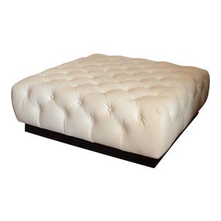 Leather Tufted Ottoman