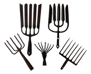 Antique Eel Fishing Spears in Wrought Iron, 1890s, Set of 5