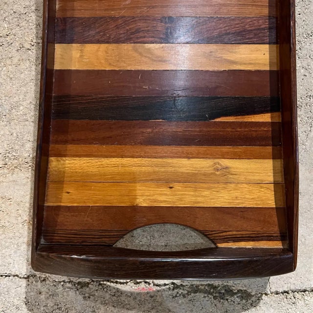 Mid-Century Modern 1970s Long Service Tray Layered Wood Don Shoemaker Señal Mexico For Sale - Image 3 of 13