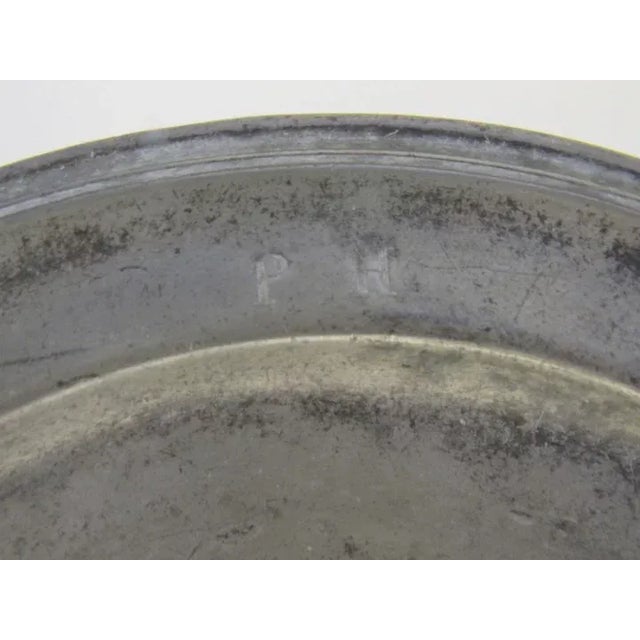 Traditional European Pewter Plate Charger 9" Initials Touch Marks For Sale - Image 3 of 6