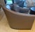 Authentic René Cazares Holly Swivel Chairs Sold as a matching pair Genuine South Hampton Charcoal leather Smooth 360°...