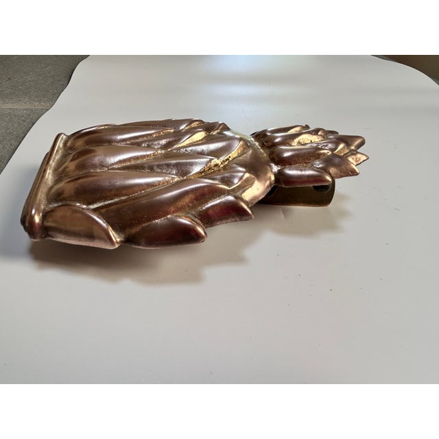 Early 20th Century Vintage Solid Brass Pineapple Door Knocker For Sale - Image 5 of 6
