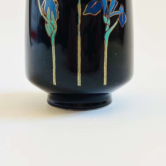 Black Iris Bud Vase by Otagiri For Sale In San Francisco - Image 6 of 9