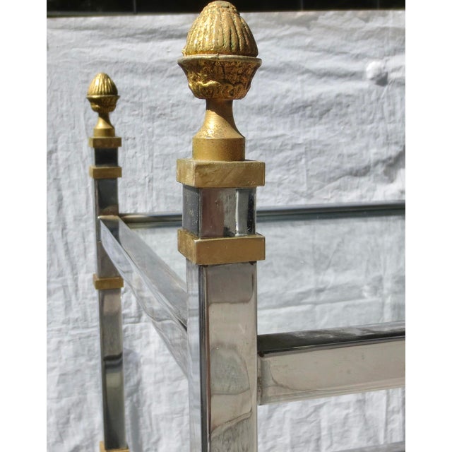 6 Shelf Vintage Chrome, Brass, and Steel Etagere 70s' For Sale - Image 9 of 12