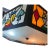 1970s Vintage Hexagonal Leaded Slag Glass Playing Card Poker 3-Light Pendant Chandelier For Sale