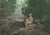 Delicate and vibrant mid-1920's depiction of a nude woman sitting on the edge of a bathing pool by John Jay Baumgartner...