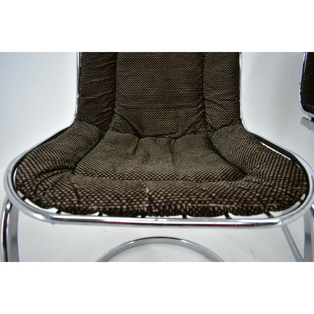 Textile Chrome Dining Chair by Gastone Rinaldi, Italy, 1970s For Sale - Image 7 of 17