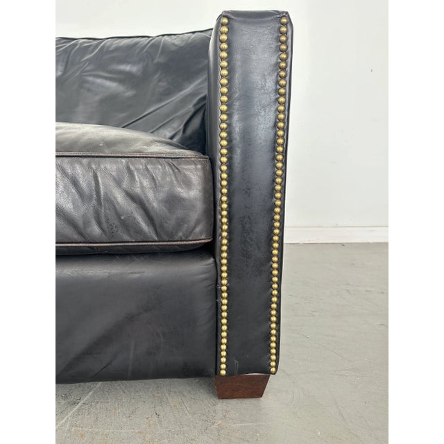 Black Four Hands Larkin Leather Sofa For Sale - Image 8 of 10