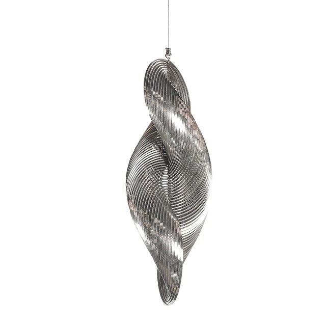 Silver Mid-Century Spiral Stainless Steel Hanging Sculpture 1/100 Signed Erwin Hauer For Sale - Image 8 of 18