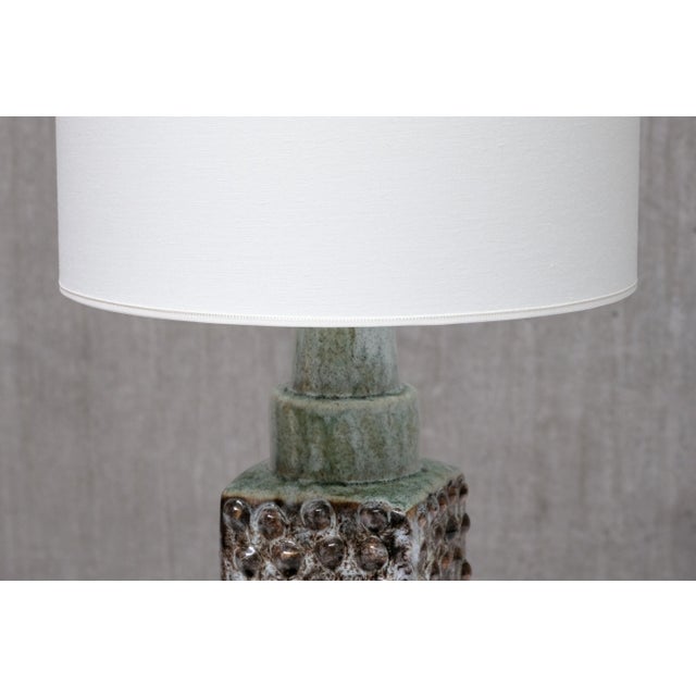 Brown Table Lamps with Dotted Relief Structure from PM Keramik, Denmark, 1960s, Set of 2 For Sale - Image 8 of 14