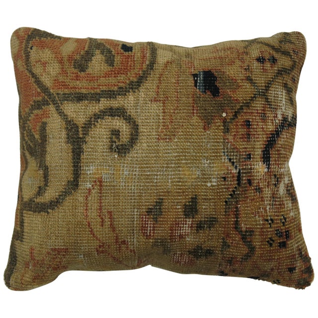 Pillow made from antique 19th Persian Mahal Sultanabad rug with cotton back. Measures: 16" x 19".
