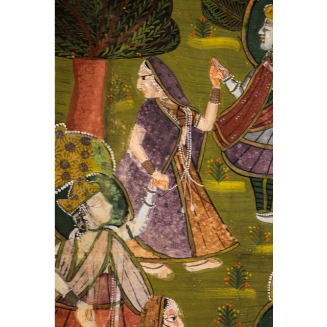 Vintage Pichhavai Painting of Krishna With Female Gopis Dancing For Sale In Palm Springs - Image 6 of 13