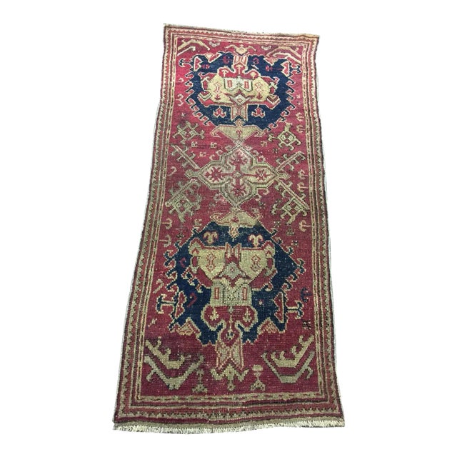 Antique Oushak Rug 6.10 X 2.10 For Sale