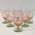 Glass 1930s Etched Pink & Green Watermelon Glass Cordials or Juice Glasses- Set of 6 For Sale - Image 7 of 7