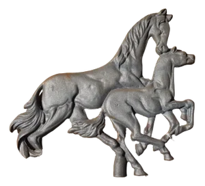 Cast Iron Ornament of Horses Decoration