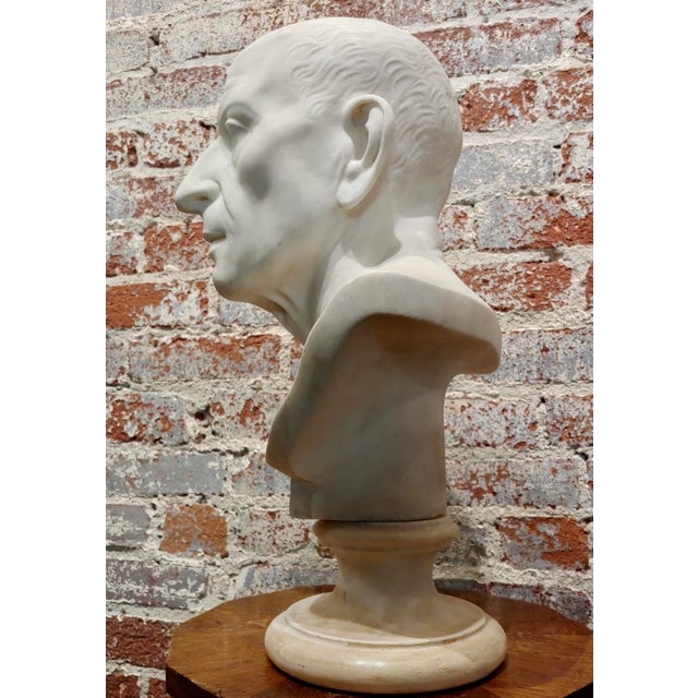 Figurative 18th Century Marble Bust of a Roman Patrician-Grand Tour C.1780s For Sale - Image 3 of 13