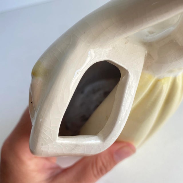 Vintage Southern Belle Lady Double Vase 1940s Matie Weil Ware California Pottery Yellow Dress For Sale - Image 9 of 10