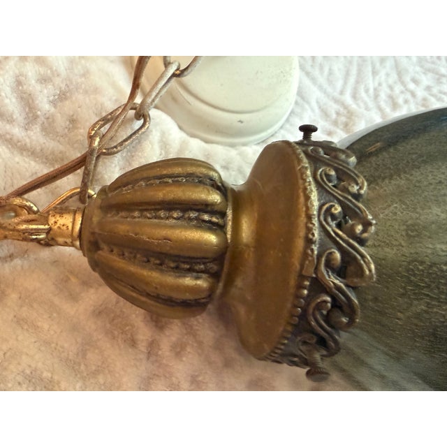 Vintage mid century 1960’s swag, smoked glass with brass fittings. No chips or cracks