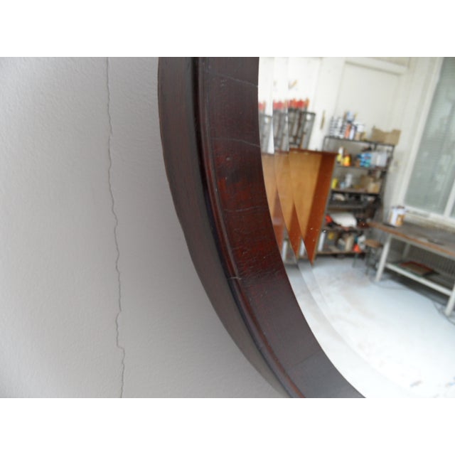 Antique Oval Mahogany Mirror, 1890s For Sale - Image 6 of 9