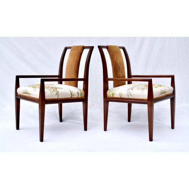 1950s Set of 6 Mahogany Dining Chairs by Tommi Parzinger, 1950s For Sale - Image 5 of 12