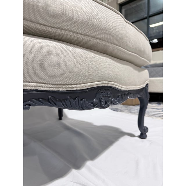 Custom French Bergère Lounge Chairs With Ottoman For Sale - Image 9 of 12