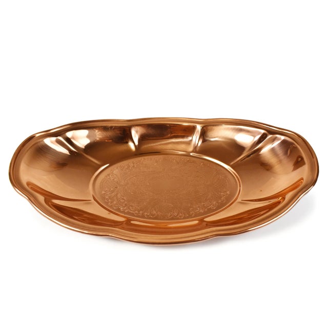 Vintage 1960s Coppercraft Guild Taunton Mass Oval Pedestal Copper